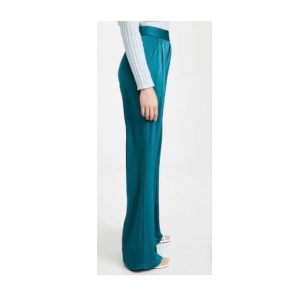 Ramy Brook Satin Iris Wide Leg Pants in Black. - Picture 4 of 10